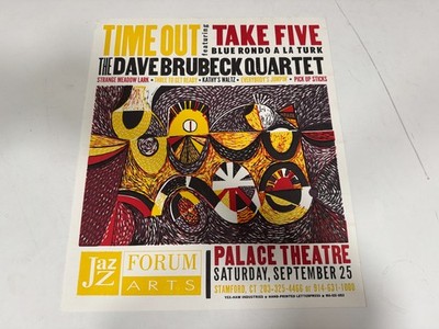 Dave Brubeck Quartet Take Five Poster Print Palace Theater Stamford CT 19 x 16