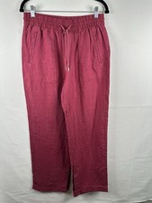 Athleta 6 T Retreat Linen Wide Leg Pant, Coffeeberry Red Pants NWOT