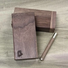 Black Walnut 4" Dugout Stashbox w Bat/One Hitter Pipe- Handmade In The USA