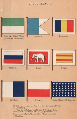 PILOTENFAHNEN. Norwegen (Küste) Portugal Rumänien Russland Siam Spanien Schweden USA 1916