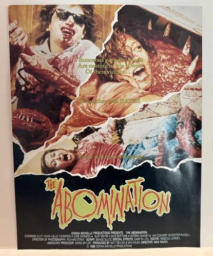The Abomination Very Rare VHS Promo Ad Slick 1988 Donna Michelle Original SOV