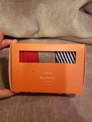 COLSIE BOYSHORTS 3-PACK COTTON BLEND, SIZE XS 95% COTTON 5% SPANDEX NIP 