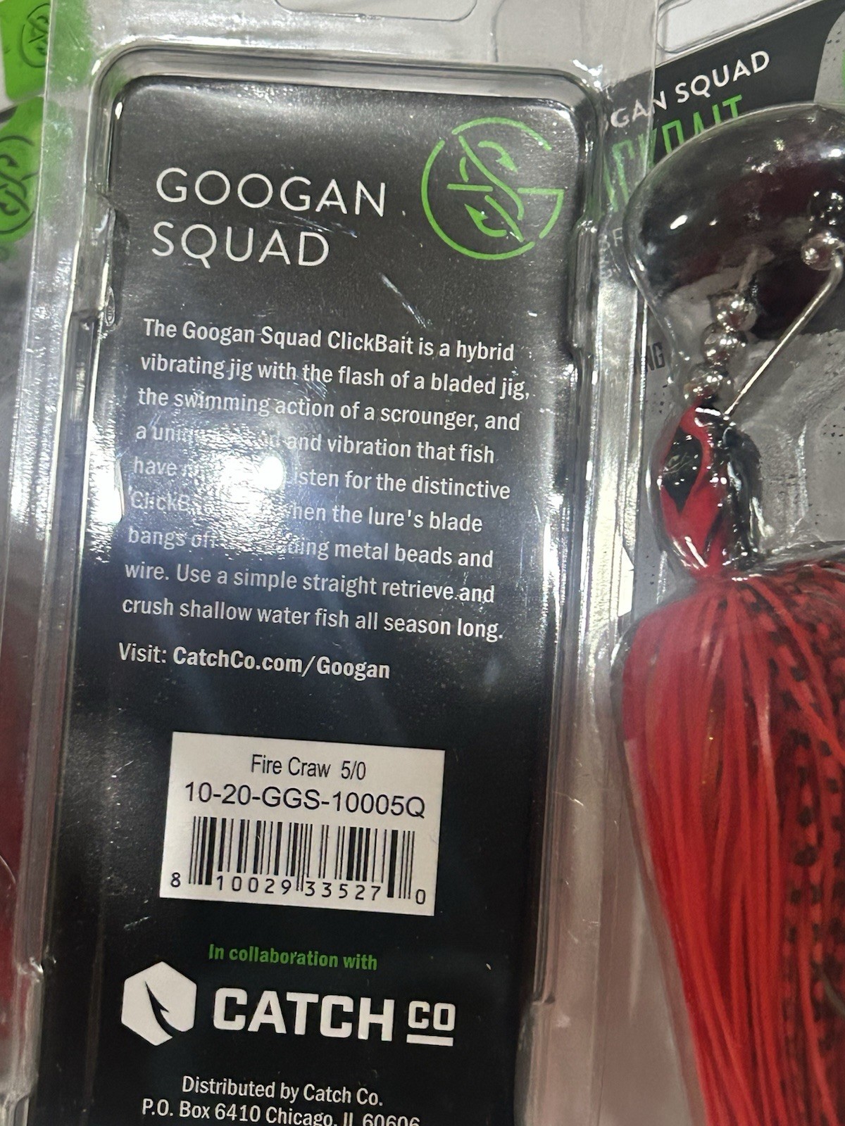 LOT OF 3 Googan Squad Clickbait Vibrating Jig 1/2Oz FISHING LURES FIRE CRAW NIPS