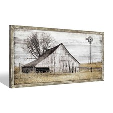 Barn Wall Art Decor Picture: Bedroom Framed Farmhouse Wooden Painting Rustic ...