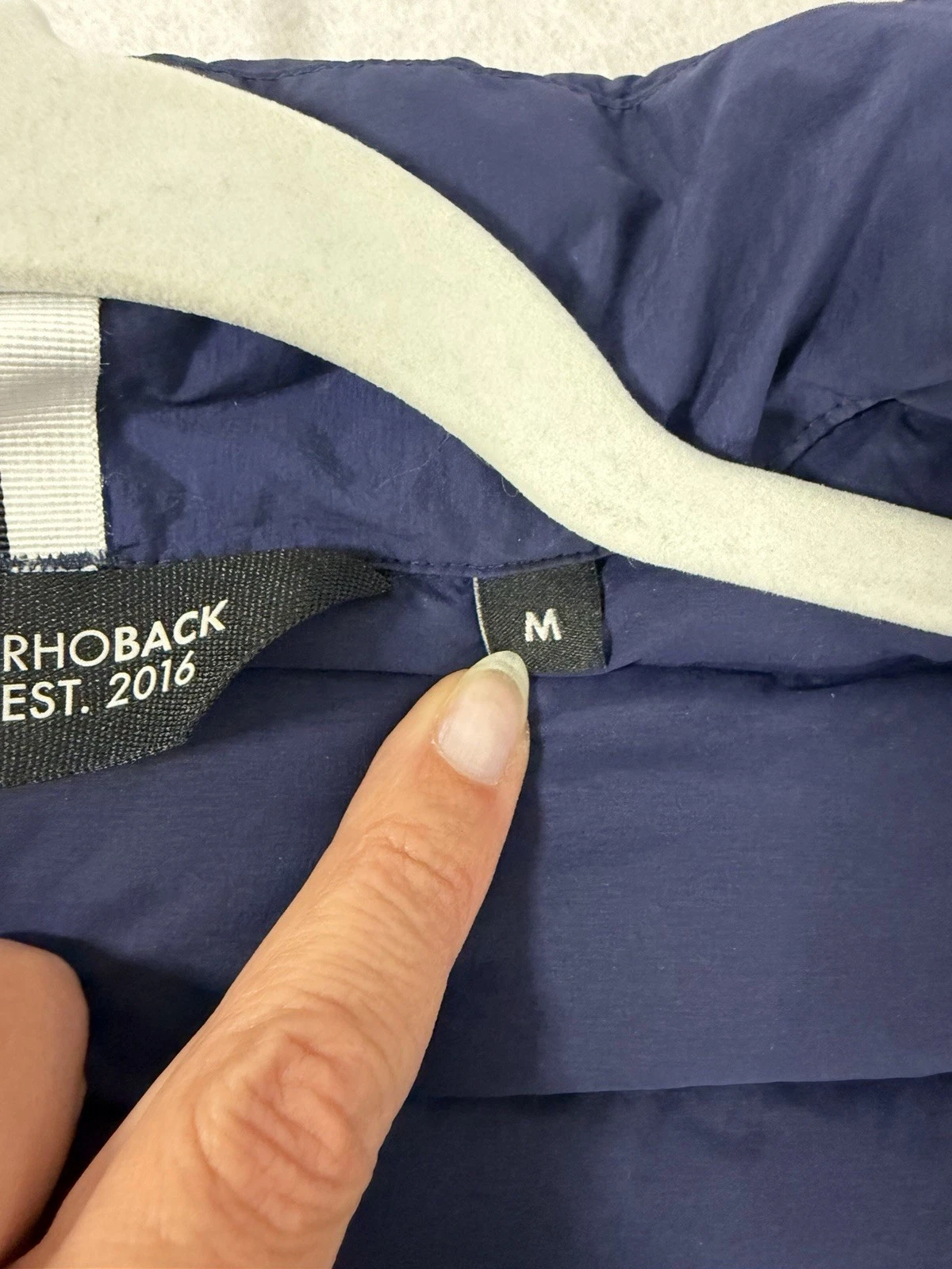 Rhoback Glide Down Jacket Men’s Medium Fleet Navy Blue Puffer Coat EUC Golf - product detail image 10