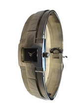 Bulova 63L17 Women's Stainless Steel Black Dial Rectangular Bangle Fashion Watch