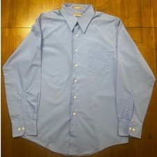 Van Heusen Dress Shirt Men's 17 34/35 XL Blue Button Up Formal Office