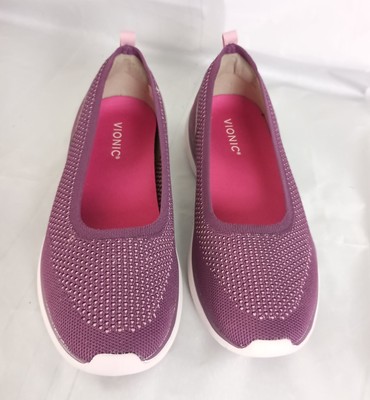 Vionic Vortex Kallie Slip-On Shoes Women s 10 Grape Knit Comfort Sneakers