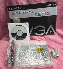 EVGA Nvidia GeForce 6200 Graphic Card AGP 8X 512MB DDR2 DVI VGA S-Video IN BOX