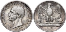 5 Lire Vittorio Emanuele III - 1927 R Rome - Argent