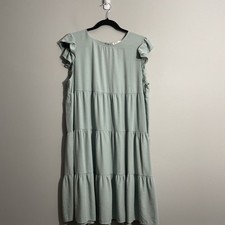 Kirundo Women’s Large Sage Green Dress Vacation Vibes Boho Casual Soft Feminine