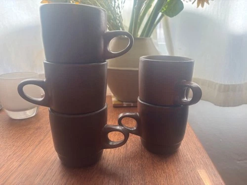 Vintage Heath Ceramics 205 Stacking Mugs – Redwood Glaze