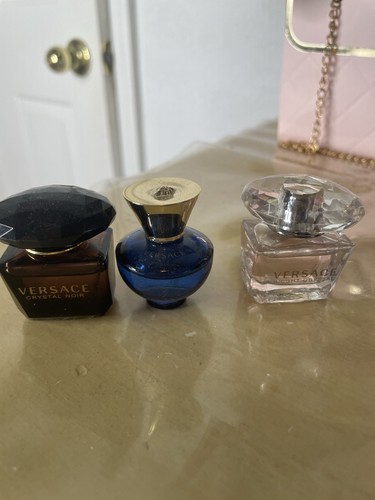 Versace Mini Perfume Bottles Set Crystal Noir, Bright Crystal, Blue