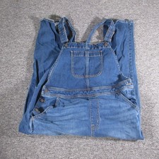 J.Crew Overalls Womens 2XL Blue Denim Bib Relaxed Fit Straight Leg Workwear