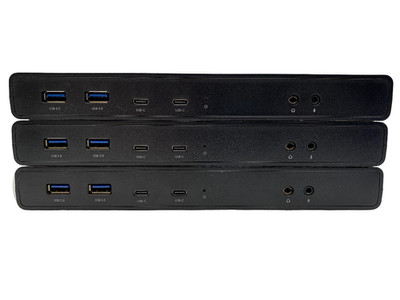 Lot of 3   VisionTek VT4500 Dual Display 4K USB 3.0 / USB-C Docking Stations