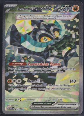 Cornerstone Mask Ogerpon EX 215/167 SIR - Twilight Maskerade - EN - NM - Pokemon