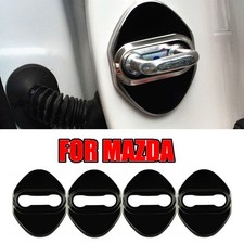 Black Stainless Steel Car Door Striker Cover Lock Buckle Cap For Mazda 3 6 Cx-5