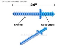 24 Light up Minecraft Swords Pink, Green, Blue