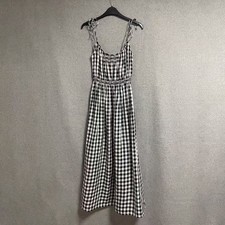 DÔEN Leslie tie-detailed smocked gingham voile midi dress brand new