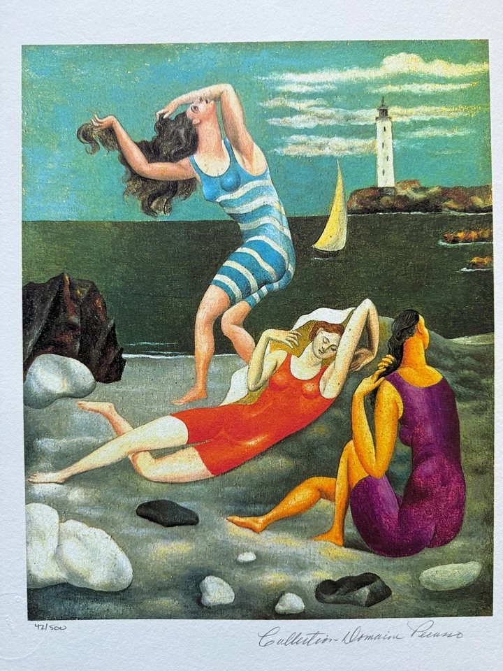 Pablo Picasso Firmado Edición Limitada Giglee "Los Bañistas" Nº 42/500 Certificado de Autenticidad Foto 4 de 4