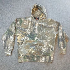 Game Winner Camo Real Tree Pullover Hoodie Mens Small Hunting Long Sleeve Pocket