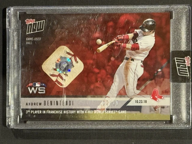 2018 Topps Now 929A 2/10 RED Andrew Benintendi Red Sox World Series Ball Relic