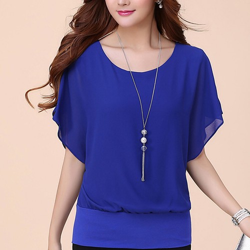 Blusa Top Camisetas Sueltas Informales Talla Grande Para Mujer Sueltas Cuello Redondo Manga Corta - Imagen 14 de 16
