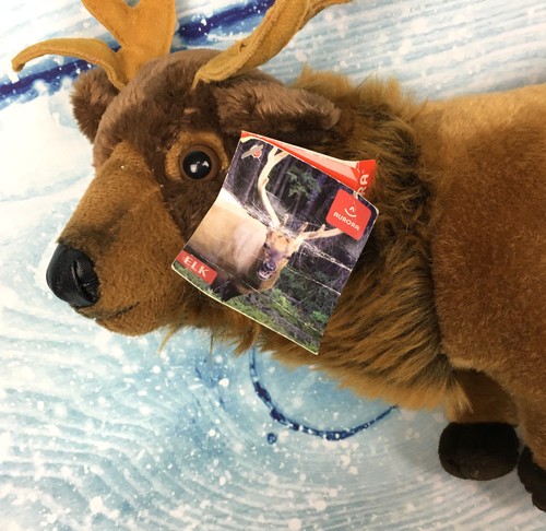 New Aurora 12" Elk w/ Tags Stuffed Realistic Science Classroom Deer Buck Animal - Picture 6 of 6