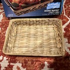 Vintage Amber Glass Casserole Dish Anchor Hocking Ovenware w/ Wicker Basket  2Qt — photo 4