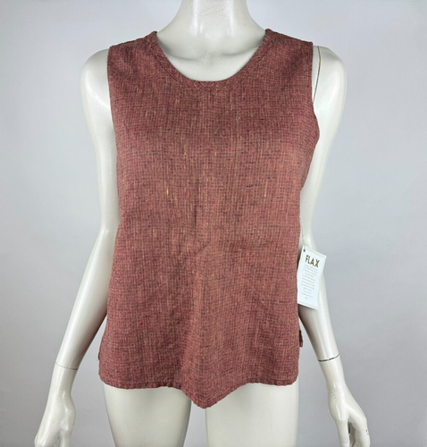 Flax Linen Sleeveless Basic Tank Top Women S NWT Scoop neck