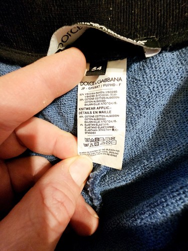 Dolce Gabbana Logo Stripe Track Pants Blue W/White & Black Handmade Italy $1,395 - Picture 5 of 9