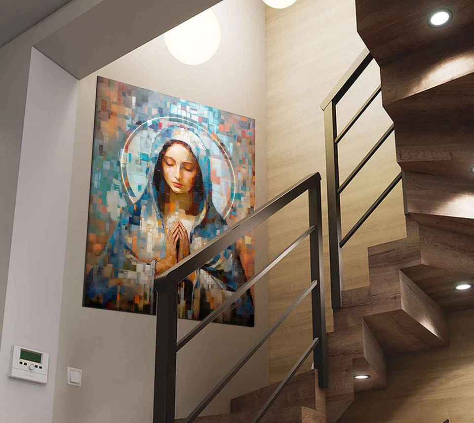 Католическое настенное искусство Девы Марии | современный домашний христианский декор | искусство Матери Марии - Изображение 4 из 4