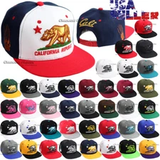 California Republic Baseball Cap Snapback Adjustable Hat Cali Hip Hop Flat Men