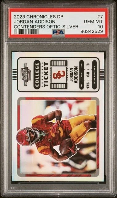 Jordan Addison Panini Chronicles Draft Picks Contenders Optic #7 Silver