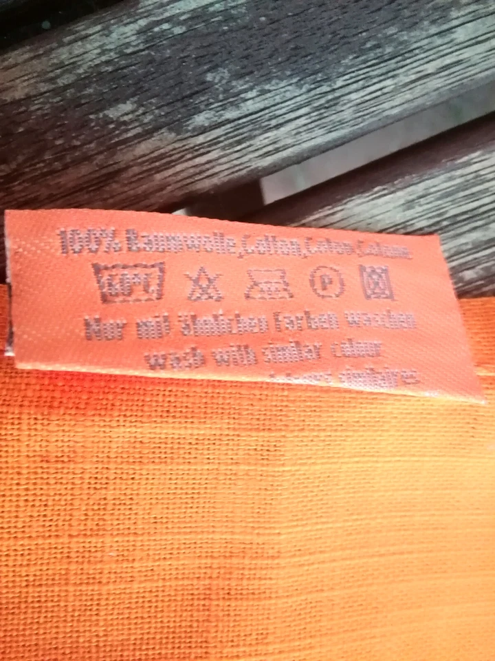 TCM Baumwoll Tischläufer Deckchen lange schmale Decke orange 180 x 40 cm - Bild 4 von 4