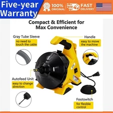 ☑️Drain Cleaner Machine 30Ft Auto-feed Electric Drain Auger for 3/4In-2In Pipes