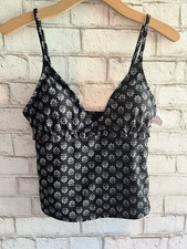 NWT Old Navy Tankini Adjustable straps removable liners Size Medium Black