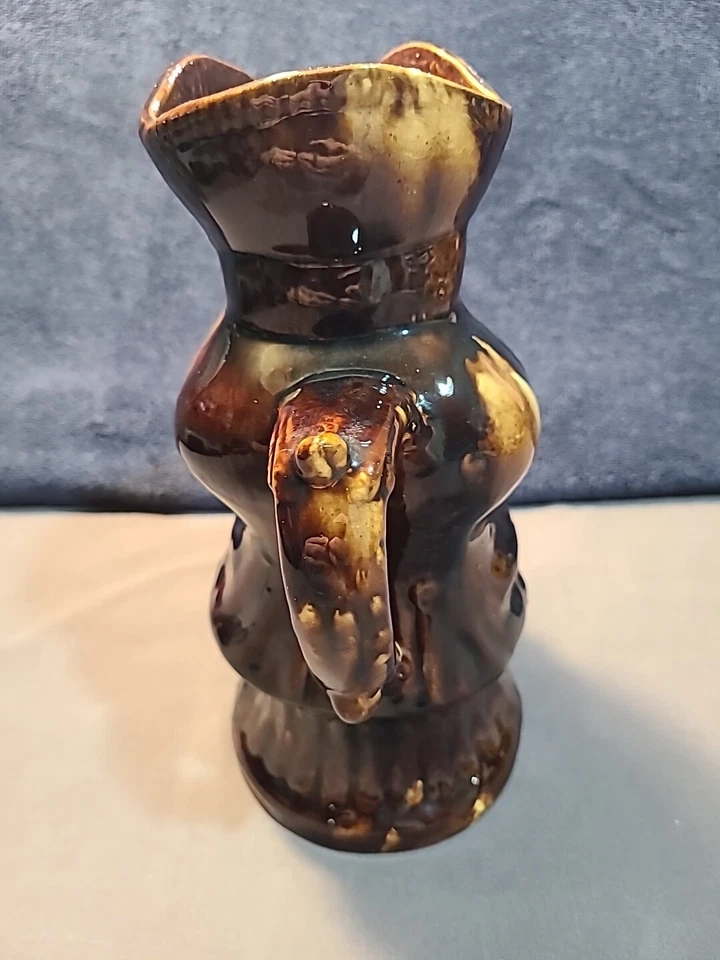 Jarra grande Yellow Ware Rockingham Glaze Snuff Taker 10", taza Toby, Foto 3 de 4