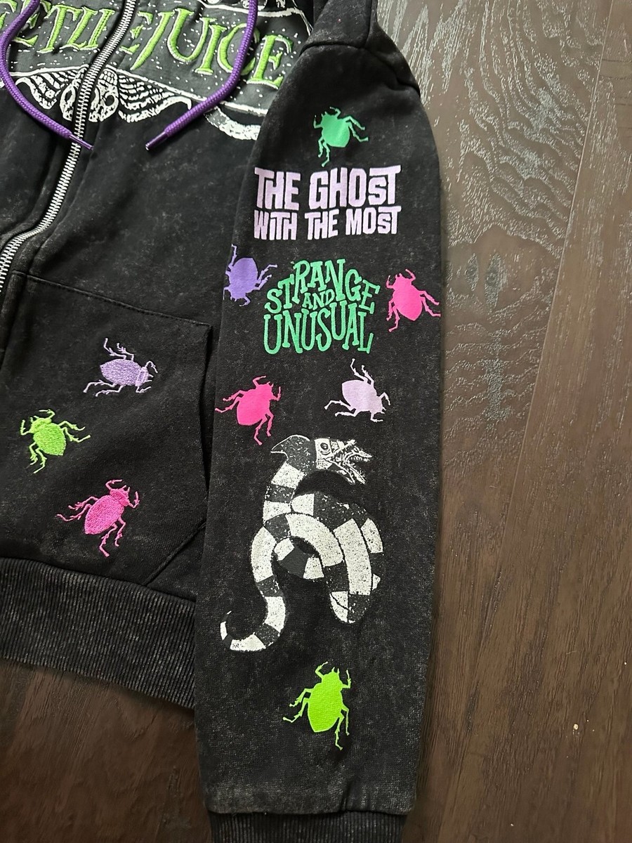 Beetlejuice Graphic Zip Front Hoodie, Women's xs b42 | eBay