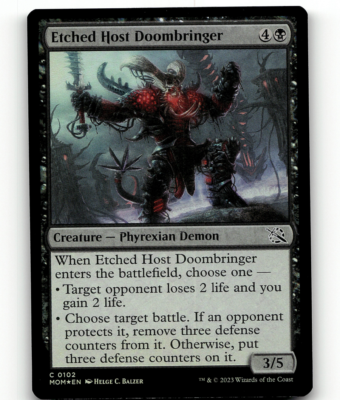 FOIL - MTG Etched Host Doombringer 102 March of the Machine Common