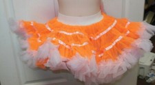 Organdy Skirt Clogging HipHop Dance CanCan Flo Orange ch/ladies Pettiskirt