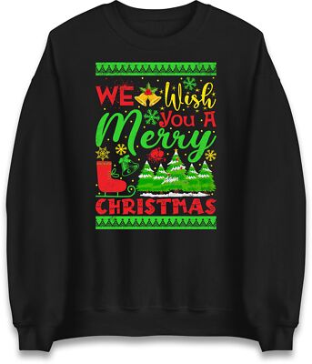 We Wish You A Merry Christmas Holiday Jumper,Santa Offensive Christmas  Jumper UK