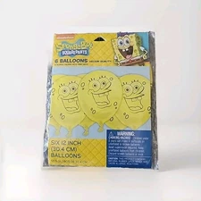 Spongebob Squarepants Face 12″ Latex Balloons (6) yellow