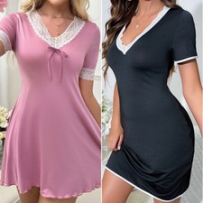 Women Short Sleeve Nightshirt Sleep Shirt Tee Pajama Top Dress T-Shirt Nightgown