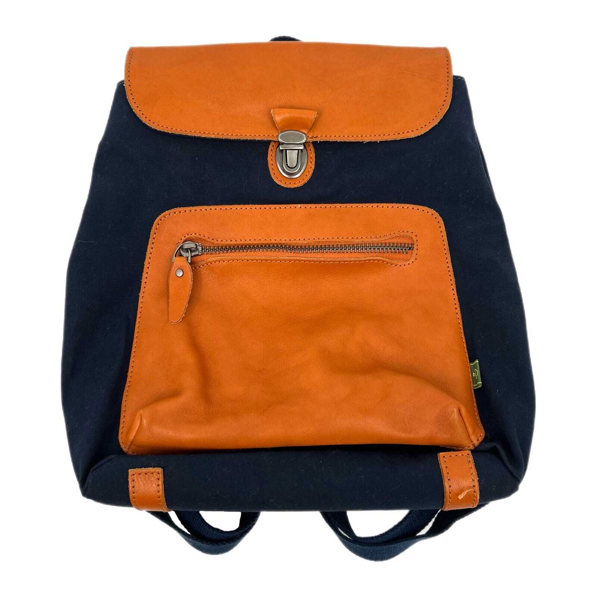 Blue and Orange Leather Backpack Classic Leather Blue Tennis Backpack Terrida | Artemest main image 2