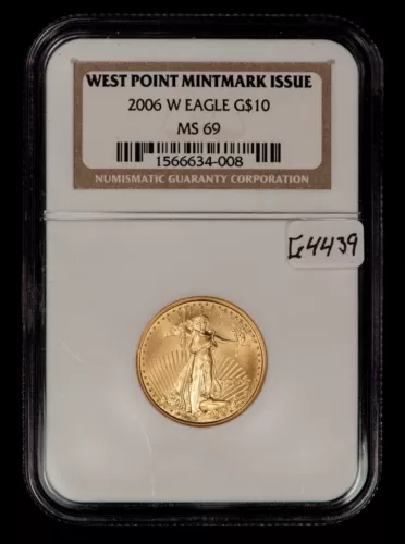 2006-W G$10 1/4 oz Gold American Eagle Burnished West Point - NGC MS 69 - G4439