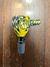 14mm Glass Hookah Bowl Pipe Wig Wag Yellow