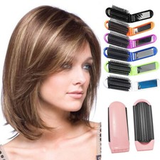 Portable Folding Hair Brush With Mirror Compact Mini Hair Brush