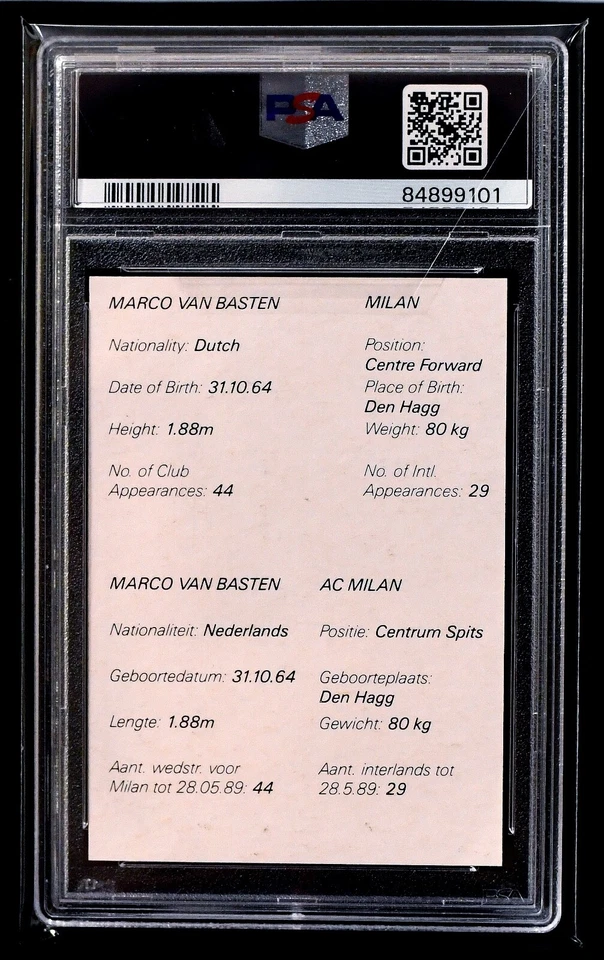 Marco van Basten 1989 Dutch Nat. Team Sportstars Países Bajos - PSA 9 - ¡POP 1! Foto 2 de 2