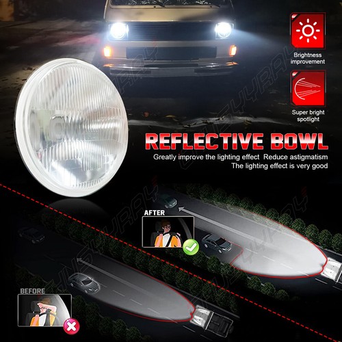 Pair 7"Round LED Headlights Hi/Lo beam Sealed For Chevrolet Chevy Nova 1963-1978 - Picture 7 of 13